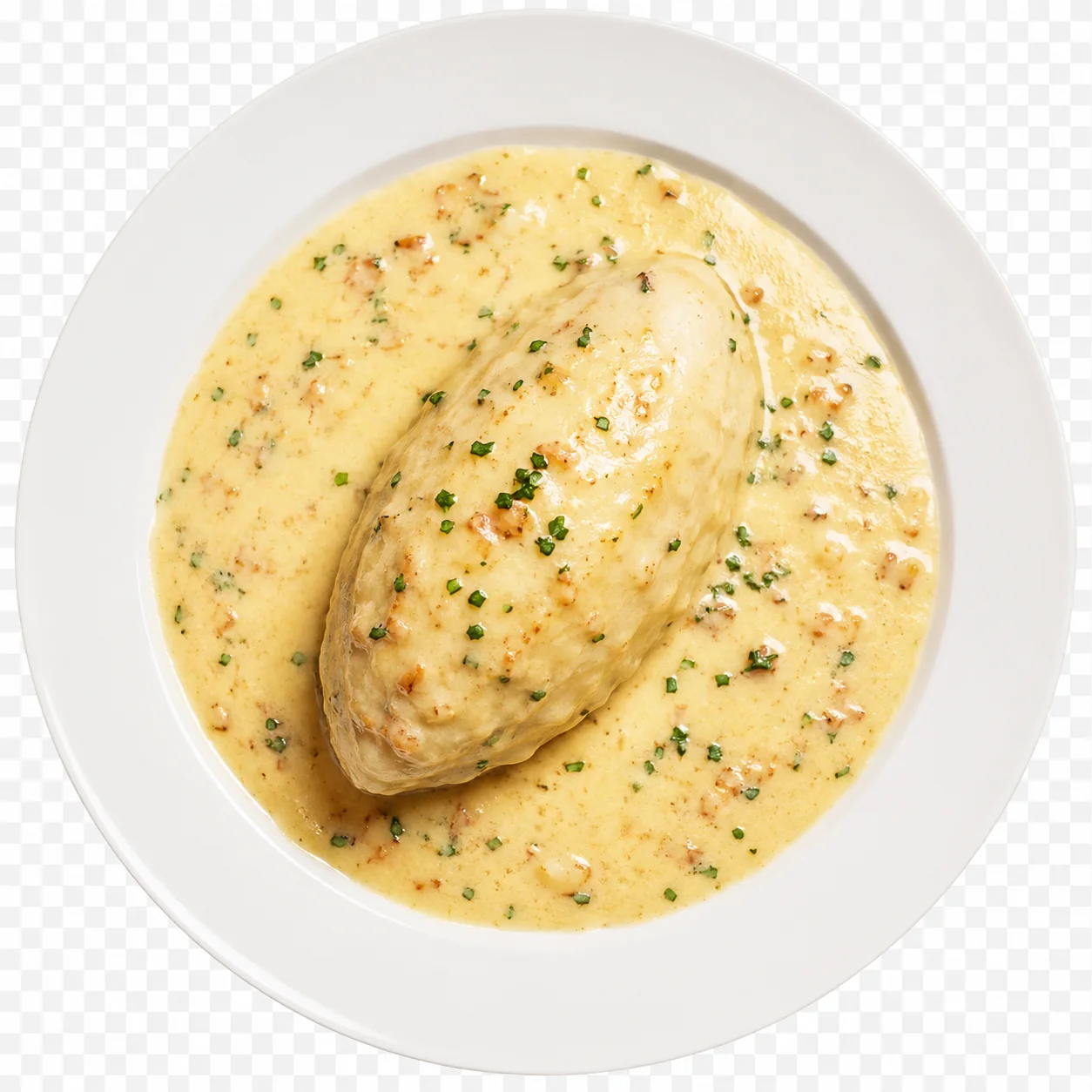 Quenelle de brochet servie en sauce